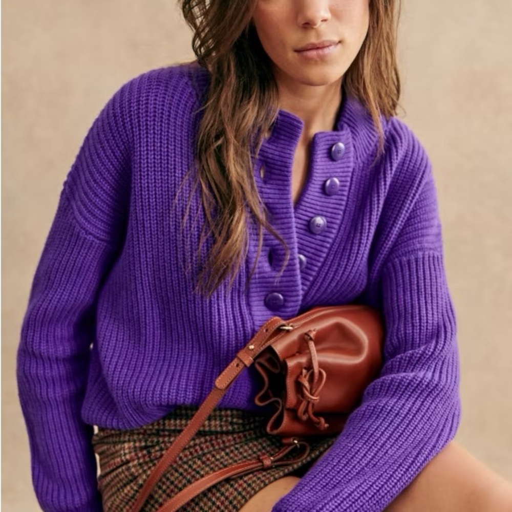 Sezane Lucas Jumper, Size XS Violet Purple, Excellent